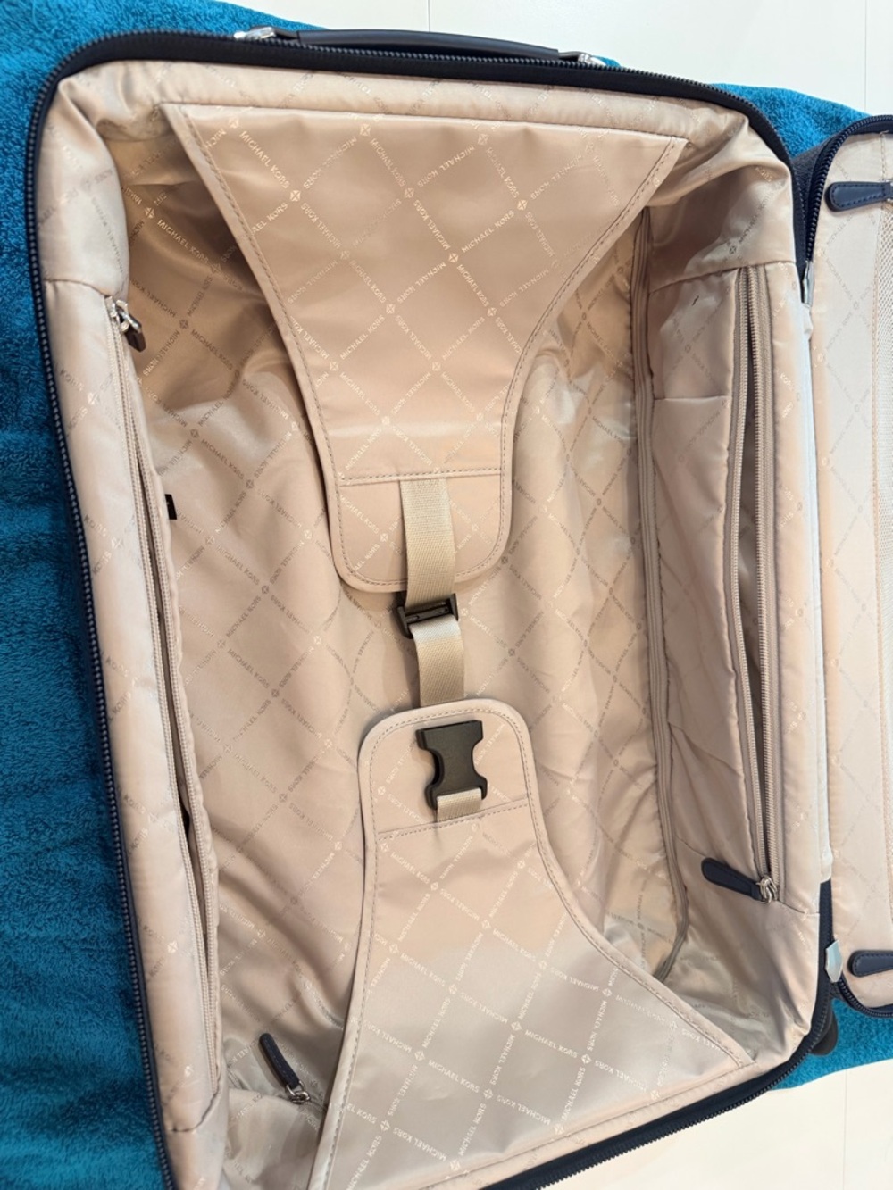 Michael Kors Navy MK Monogram Rolling Duffel and Carry-On Set - Picture 8 of 16